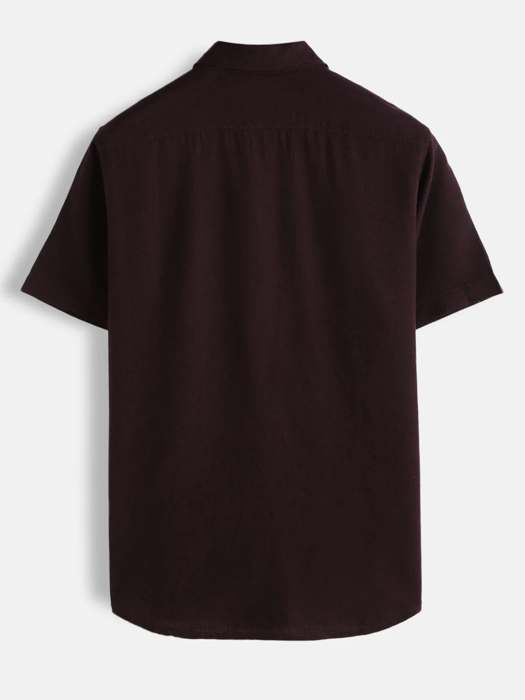 Classic Dark Brown Men’s Shirt | Short Sleeve Button-Down Casual Wear