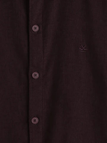 Classic Dark Brown Men’s Shirt | Short Sleeve Button-Down Casual Wear